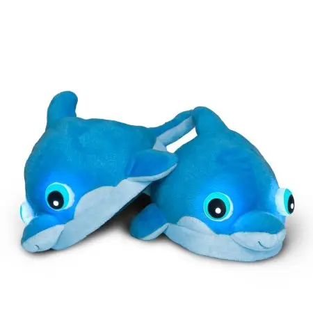 NightBuddies Light-Up Slipper Plush Dolphin - Ages 3-7 years