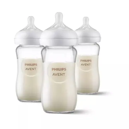 Philps Avent Natural Glass Baby Bottle 8oz 3 Pack 