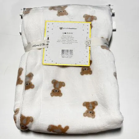 Piccolo Bambino Embossed Plush Blanket - White