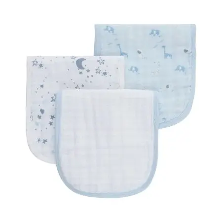 Piccolo Bambino Muslin Burp Cloth 3 Pack - Blue