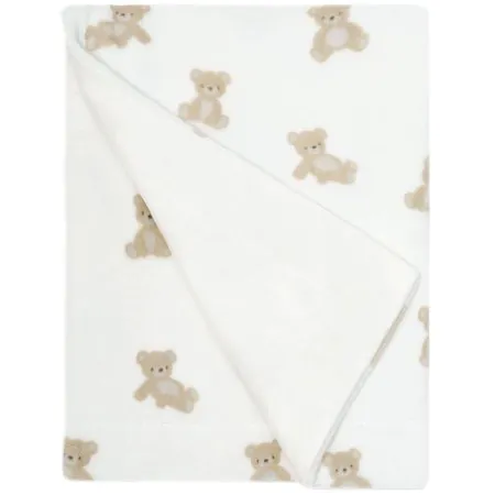 Piccolo Bambino Printed Plush Blanket White