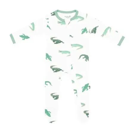 Kyte Baby Printed Zippered Footie Crocodile  Tjskids.com 
