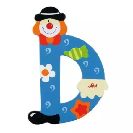 Clown Wooden Letter D