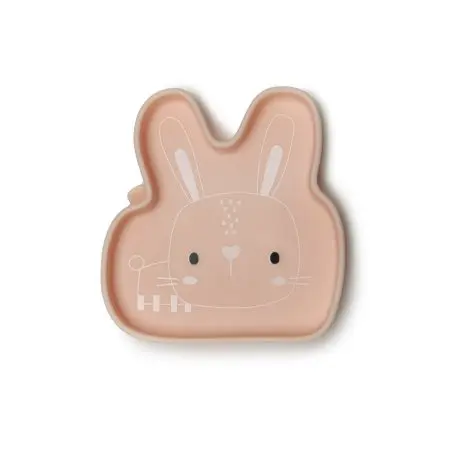Silicone Snack Plate - Bunny/Blush Pink
