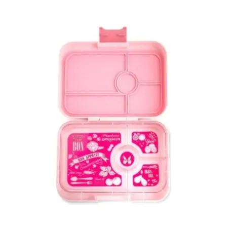 Yumbox	Tapas 4 Compartment Tray - Bon Appetit pink	X001CS1MP7 X001CS1MP7 Tjskids.com