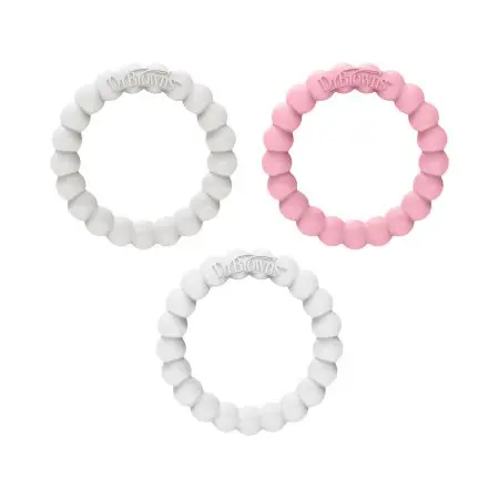 Dr. Browns Beaded teether Rings - Gray/Pink/White