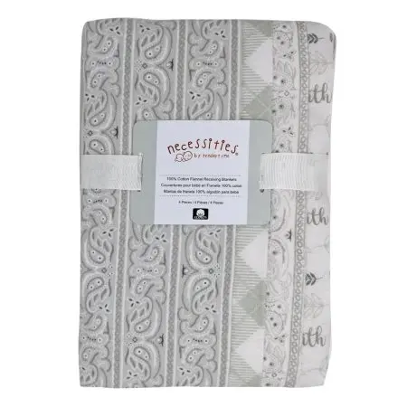 Tendertyme 4 Pack Receiving Blankets - Grey