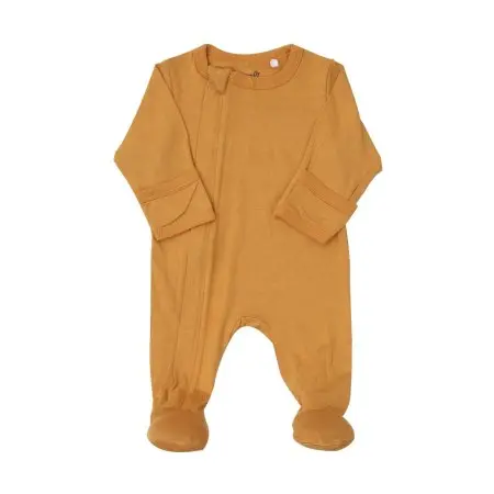 Coccoli	Zipper Footie - Honey Mustard Tjskids.com

