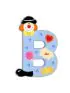 Clown Wooden Letter - B