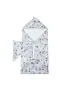 Hooded Towel Set - Ink Floral
