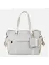 Leatherette Changing Bag with Zips - Grey