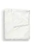 Double Layer Feathered Faux Fur Blanket - White