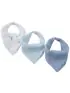Muslin Bandana Bibs 3 Pack - Blue