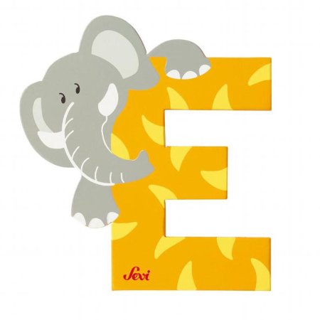 Animal Wooden Letter E