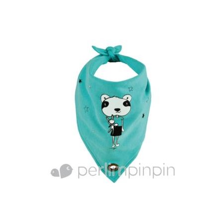 Cotton Drool Bandana Bib Aqua Panda 601A
