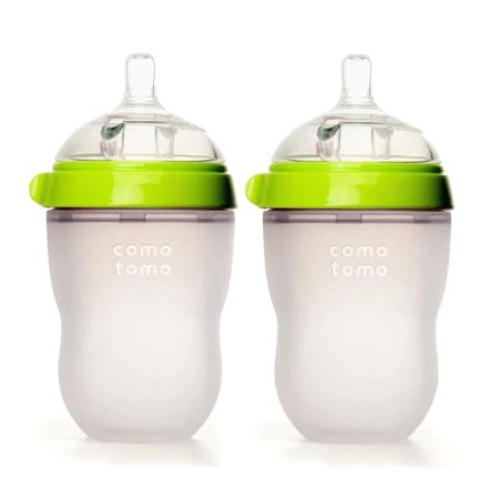 Comotomo Baby Bottle - Green - 8 oz 2 Pack