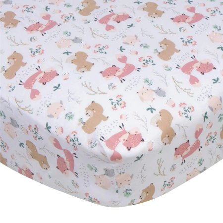 Gerber Fitted Crib Sheet - Girl - Woodland GCW10171	13618220777 Tjskids.com