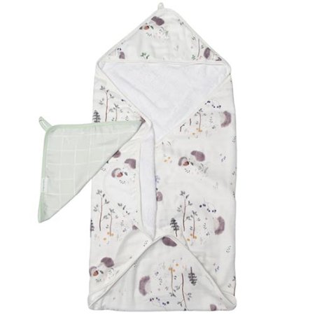 Loulou Lollipop Hooded Towel Set - Hedgehogs TWHGH 825754027055