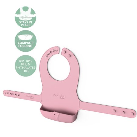 Silicone Baby Bib - Purple Rose