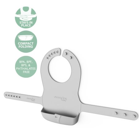 Silicone Baby Bib - Quiet Grey