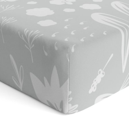 Percale Dream Crib Sheet - Bunny Grey