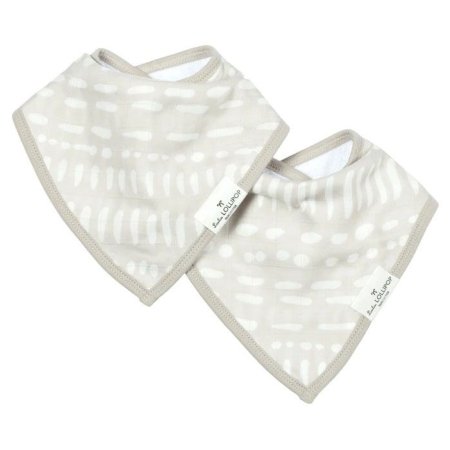 Luxe Muslin 2 Pack Bib Set - Grey Mudcloth