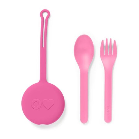 Omie Life OmiePod Spoon & Fork Set Bubble Pink 