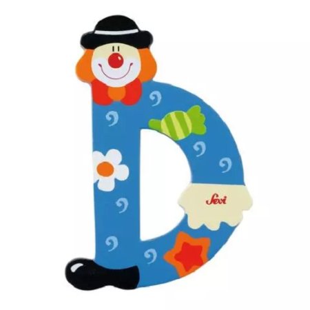 Clown Wooden Letter D