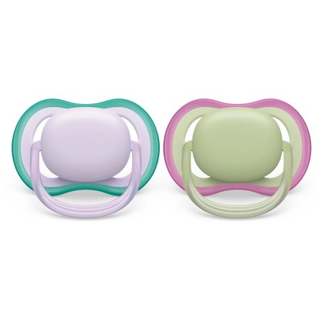 Avent Ultra Air Pacifier 2 Pack - 0-6M Lilac/Green	PASCF08524	75020103512 Tjskids.com