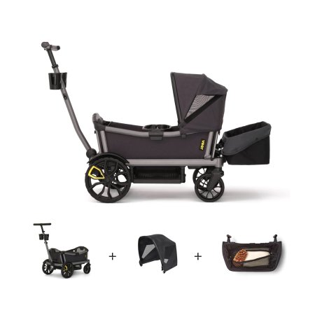 Veer Cruiser City + Accessory Bundle | Stroller-Wagon Combo with Canopy & Storage