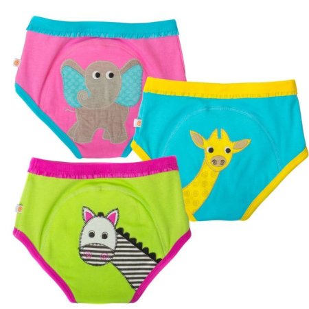 Zoocchini Organic Training Pant Set 3 Piece Girl - Safari Friends