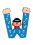 Clown Wooden Letter - W