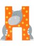 Animal Wooden Letter - H