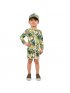 Long Sleeve One Piece UV Jumpsuit - Green Tropical