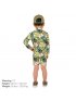 Long Sleeve One Piece UV Jumpsuit - Green Tropical