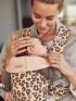 Baby Carrier Mini - Cotton, Beige Leopard