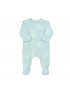 Back Opening Footie - Sterling Blue Bubbles