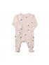 Modal Zipper Footie - Dusty Pink Strawberry