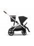 Gazelle S Stroller - Silver Frame and Moon Black Seat