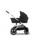 Gazelle S Stroller - Silver Frame and Moon Black Seat