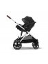 Gazelle S Stroller - Silver Frame and Moon Black Seat