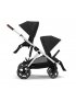 Gazelle S Stroller - Silver Frame and Moon Black Seat