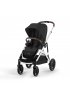 Gazelle S Stroller - Silver Frame and Moon Black Seat