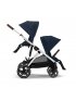 Gazelle S Stroller - Silver Frame and Ocean Blue Seat