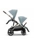 Gazelle S Stroller - Taupe Frame and Sky Blue Seat