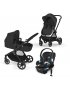 EOS Travel System Moon Black Stroller and Aton 2 Lava Stone Infant Car Seat