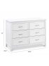 Charlie 6 Drawer Double Dresser - White