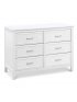 Charlie 6 Drawer Double Dresser - White