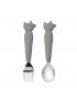 Big Kids Spoon/Fork Set - Rhino/Silver Grey