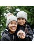 Cable Knit Beanie Adult Size - Grey